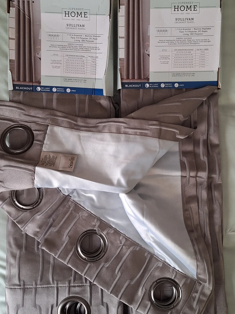 jcpenney Sullivan Textured Grommet Curtain Panels - Taupe